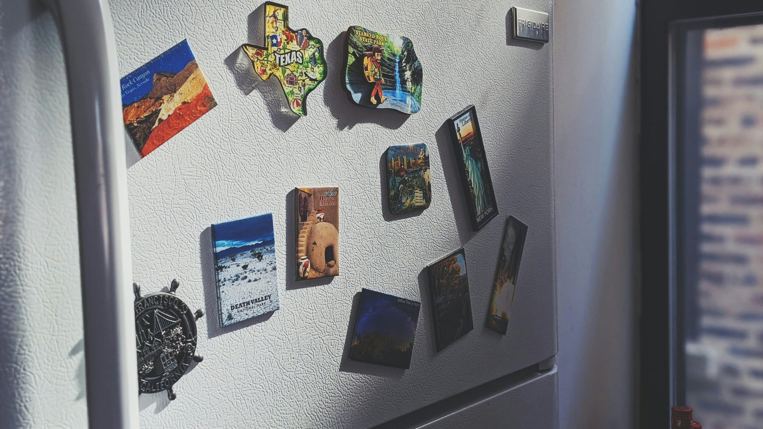 Refrigerator with magnets on it