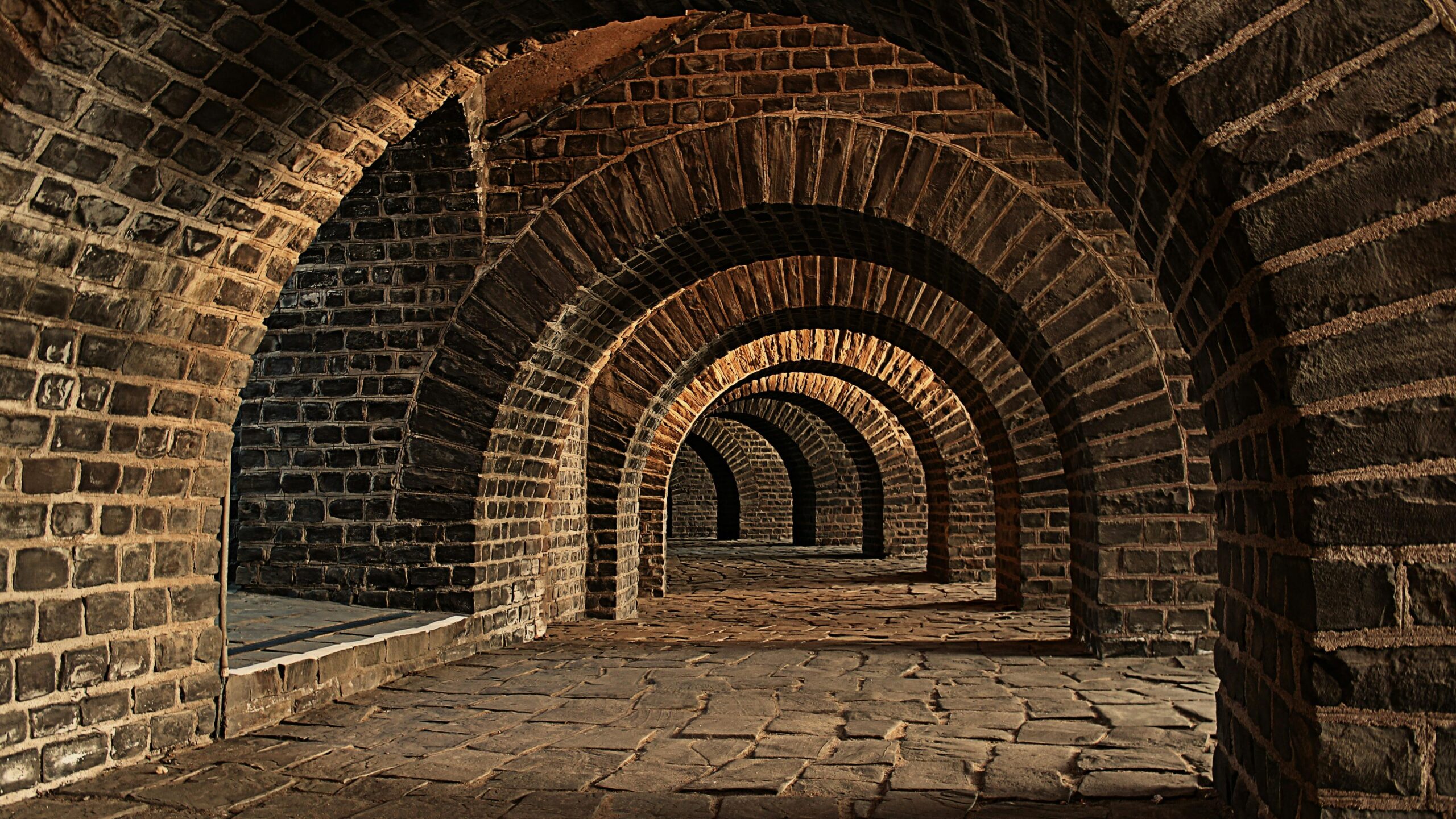 Brown brick cellar