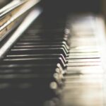 Close-up of piano keys