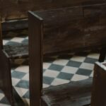 Wooden church pews