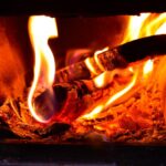 wood stove fire