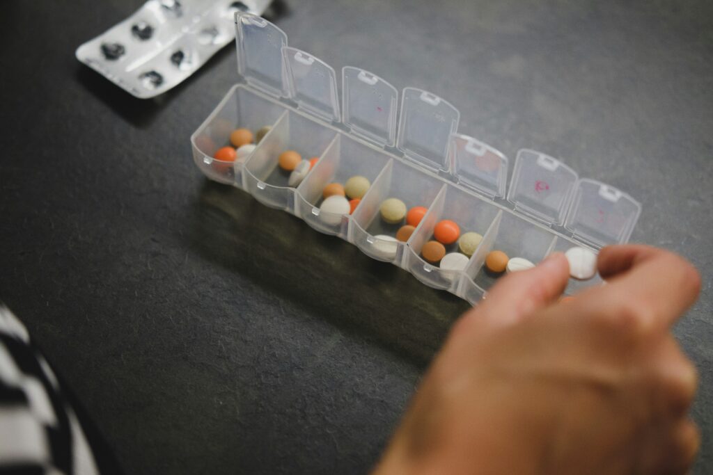 A pill box full of pills